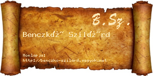 Benczkó Szilárd névjegykártya